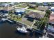 Aerial view showing house, backyard, and private dock at 520 Boardman Dr, Punta Gorda, FL 33950