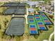 Community tennis and pickleball courts from above at 15100 River Birch Ct, Punta Gorda, FL 33955