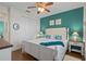 Bedroom with king-size bed and coastal decor at 17138 Anthem Ln, Punta Gorda, FL 33955