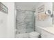 Modern bathroom with a large shower and updated vanity at 17521 Pomegrante Way, Punta Gorda, FL 33955