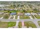 Aerial view of homes in a suburban neighborhood, showcasing well-maintained properties and landscaping at 2149 Rio De Janeiro Ave, Punta Gorda, FL 33983