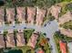 Overhead view of a neighborhood showcasing neatly arranged homes with well-kept landscaping and curved streets at 1117 Topelis Dr, Englewood, FL 34223