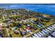 Aerial view of the property near the water at 159 Date St, Punta Gorda, FL 33980