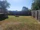 Spacious backyard with a firepit area and a wooden fence providing privacy at 2461 Ivanhoe St, Port Charlotte, FL 33952