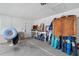 Spacious garage with storage for beach toys and equipment at 2726 N Beach Rd, Englewood, FL 34223