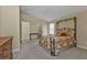 Main bedroom with a floral comforter and ceiling fan at 3380 Bay Ridge Way, Port Charlotte, FL 33953