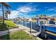 Private dock with boat lift, offering convenient access to the water at 1014 Francesca Ct, Punta Gorda, FL 33950