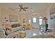 Spacious living room with light beige furniture at 110 Albatross Rd, Rotonda West, FL 33947