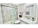 Clean bathroom with shower, toilet, and marble vanity at 1640 Atares Dr # 31, Punta Gorda, FL 33950