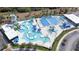 Aerial view of North Port Aquatic Center pool area, with slides and other features at 325 San Benito Ave, North Port, FL 34287