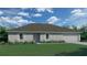 Single-story home with a two-car garage and landscaped lawn at 3271 S San Mateo Dr, North Port, FL 34288