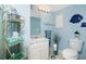 Clean bathroom with light blue walls and white vanity at 4410 Warren Ave # 504, Port Charlotte, FL 33953