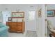 Comfortable living room with decoratively embellished door at 1407 Red Oak Ln, Port Charlotte, FL 33948
