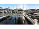 Close-up view of a boat on a lift at a dock at 141 Tropicana Dr # 1111, Punta Gorda, FL 33950