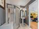 Small bathroom with pedestal sink and a shower stall at 17455 Boca Vista Rd, Punta Gorda, FL 33955