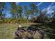 Fire pit area in the spacious backyard at 28094 Chinquapin Dr, Punta Gorda, FL 33955