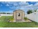 Well-maintained storage shed in the backyard at 3183 Sulstone Dr, Punta Gorda, FL 33983