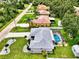 Aerial view of a single-Gathering home with a pool and landscaped yard at 4059 Twinbush Ter, North Port, FL 34286