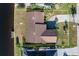 Bird's eye view of canal-front home; single story home at 716 Monaco Dr, Punta Gorda, FL 33950