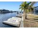 This private dock has a boat lift, floating dock and easy access to the canal at 121 Sinclair Se St, Port Charlotte, FL 33952