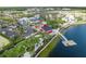Community aerial showcasing the Gathering-friendly amenities and beautiful landscaping by the water at 2143 S Haberland Blvd, North Port, FL 34288