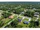 An aerial view of homes with dark roofs in a tree-lined residential neighborhood at 2143 S Haberland Blvd, North Port, FL 34288