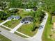 Scenic aerial view of the property in a lush, green neighborhood, highlighting its location and surrounding landscape at 2143 S Haberland Blvd, North Port, FL 34288