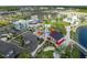 Community aerial showcasing the Gathering-friendly amenities and beautiful landscaping near the lake at 2143 S Haberland Blvd, North Port, FL 34288
