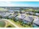 Community aerial view featuring serene lakes, lush landscaping, and luxurious homes with private pools at 25186 Keygrass Ct, Punta Gorda, FL 33955