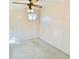 Comfortable bedroom featuring carpet floors, neutral wall paint, and a ceiling fan at 258 Palm Harbor Dr, North Port, FL 34287