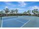 Community tennis courts showcasing well-maintained courts, palm trees, and serene blue skies at 11637 Woodleaf Dr # 11637, Bradenton, FL 34211