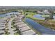 Stunning aerial view of a residential area along a lake and golf course showcasing community living at 1620 Lancashire Dr, Venice, FL 34293