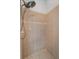 Tiled shower with hand-held shower head, and decorative tile accent at 2621 San Maria Cir, North Port, FL 34286