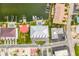 Birds-eye view of waterfront homes with boat docks and lifts along a waterway in a residential community at 11723 1St E St, Treasure Island, FL 33706