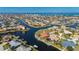 Stunning aerial view of waterfront property with boat dock and beautiful canal access at 237 Freeport Ct, Punta Gorda, FL 33950