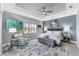 Serene main bedroom featuring a tray ceiling, a calming color scheme, and ample natural light at 25197 Keygrass Ct, Punta Gorda, FL 33955