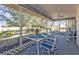 Enclosed patio featuring dining and lounging furniture with serene view of backyard at 25202 Chiclayo Ave, Punta Gorda, FL 33983