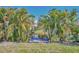 Palm trees and private backyard dock for waterfront access at 8230 Agate St, Port Charlotte, FL 33981