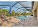 Relaxing screened-in pool area with shaded seating and beautiful backyard views at 8230 Agate St, Port Charlotte, FL 33981