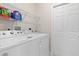 Laundry room equipped with a washer, dryer, and shelving for storage and organization at 1909 Johannesberg Rd, North Port, FL 34288