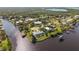 Expansive aerial showcasing waterfront properties with boat docks and verdant lawns, highlighting community charm at 2012 River Basin Ter, Punta Gorda, FL 33982