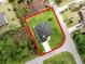 Aerial view of the home, highlighting the lot size, landscaping, and neighborhood at 1022 S Lavina St, North Port, FL 34286