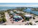 Aerial view showing a house under construction in a neighborhood at 10009 Gasparilla Pass Blvd, Boca Grande, FL 33921