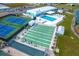 Aerial view of community amenities including tennis and shuffleboard at 6287 Oriole Blvd, Englewood, FL 34224