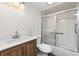 Clean bathroom with a shower/tub combo and modern vanity at 1080 Bal Harbor Blvd # 1C, Punta Gorda, FL 33950