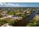 Aerial view of a waterfront house with private pool and dock access at 9660 Miami Cir, Port Charlotte, FL 33981