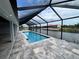 Relaxing, screened-in pool area with water views at 15267 Appleton Blvd, Port Charlotte, FL 33981