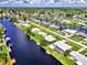 Wide aerial view of waterfront community at 544 Lindley Ter, Port Charlotte, FL 33952