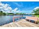 Relaxing waterfront dock with bench overlooking canal at 544 Lindley Ter, Port Charlotte, FL 33952