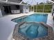 Relaxing pool and spa area with outdoor bar at 881 Bayshore Dr, Englewood, FL 34223